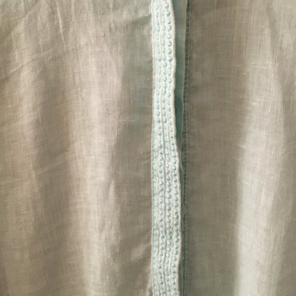 Olsen 100% Linen Pale Blue Button Down Shirt Coastal S - Picture 12 of 16